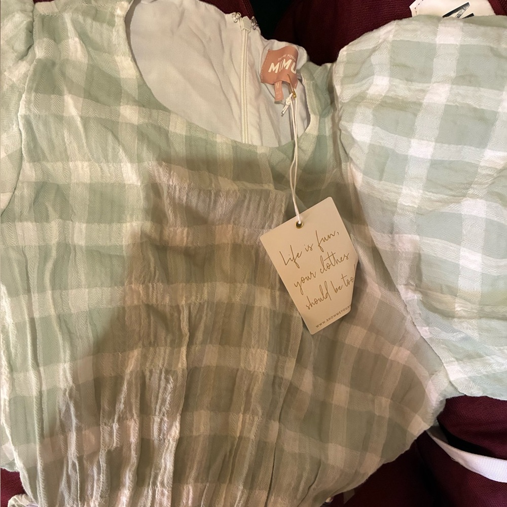 Show Me Your MuMu Green Plaid Dress